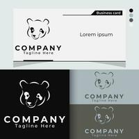 creative cute panda logo design vector