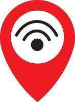 Wifi punto de acceso icono. soltar sombra silueta mapa puntero símbolo. determinar con precisión con Wisconsin fi red señal adentro. vector