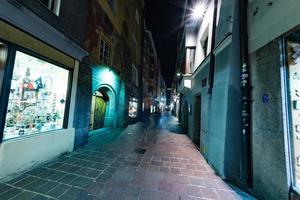 INNSBRUCK, AUSTRIA - DECEMBER 29,2015 - City street with christmas light photo