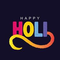 Happy Holi Vector Illustration for Indian festival. Colorful lettering and calligraphy greeting card background design.