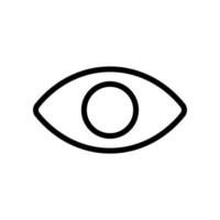 Eye, vision symbol icon in line style design isolated on white background. Editable stroke. vector