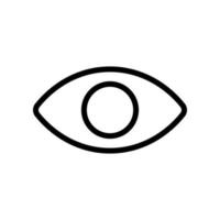 Eye, vision symbol icon in line style design isolated on white background. Editable stroke. vector