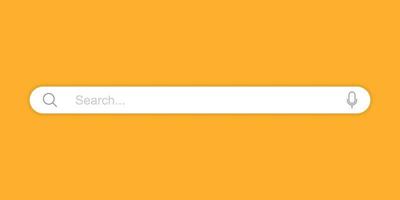 Search bar with shadow effect in flat style design isolated on yellow background. vector