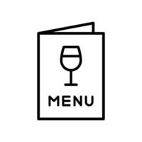 Menu card with wine drink glass icon in line style design isolated on white background. Editable stroke. vector