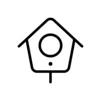 Birdhouse, nest box icon in line style design isolated on white background. Editable stroke. vector