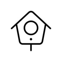 Birdhouse, nest box icon in line style design isolated on white background. Editable stroke. vector