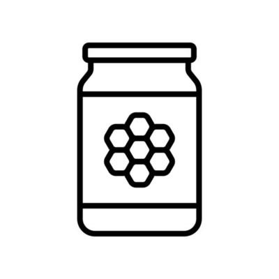 Honey jar, honey in bottle icon in line style design isolated on white background. Editable stroke.