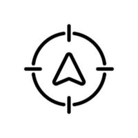 Track live location, target current location icon in line style design isolated on white background. Editable stroke. vector