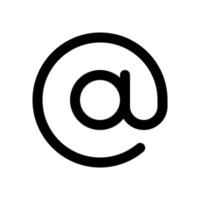 Arroba, arobase, at sign, email address symbol, at a rate of, contact us concept icon in line style design isolated on white background. Editable stroke. vector