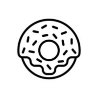 Doughnut, donut icon in line style design isolated on white background. Editable stroke. vector