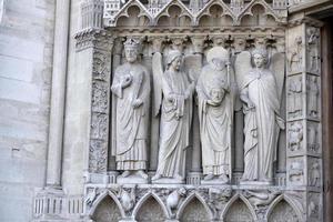 Notre dame paris cathedral statue sculpture and roof before fire photo