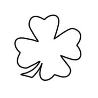 Green Shamrock clover vector icon. St Patrick day symbol, leprechaun leaf sign. Shamrock clover isolated, flat decorative element.