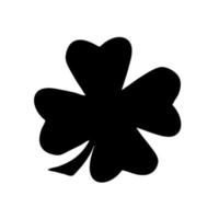 Green Shamrock clover vector icon. St Patrick day symbol, leprechaun leaf sign. Shamrock clover isolated, flat decorative element.