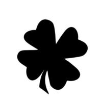 Green Shamrock clover vector icon. St Patrick day symbol, leprechaun leaf sign. Shamrock clover isolated, flat decorative element.