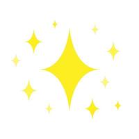 brillar icono, limpiar estrella icono. oro amarillo icono en blanco antecedentes. vector ilustración plano diseño aislado en blanco antecedentes