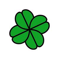 Green Shamrock clover vector icon. St Patrick day symbol, leprechaun leaf sign. Shamrock clover isolated, flat decorative element.