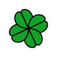 Green Shamrock clover vector icon. St Patrick day symbol, leprechaun leaf sign. Shamrock clover isolated, flat decorative element.