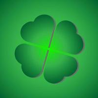 Green Shamrock clover vector icon. St Patrick day symbol, leprechaun leaf sign. Shamrock clover isolated, flat decorative element.