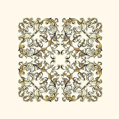 Vector damask vintage baroque scroll ornament swirl. Victorian monogram heraldic shield swirl. Retro floral leaf pattern border foliage antique acanthus calligraphy engraved tattoo. seamless pattern