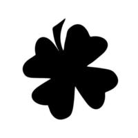 Green Shamrock clover vector icon. St Patrick day symbol, leprechaun leaf sign. Shamrock clover isolated, flat decorative element.