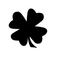 Green Shamrock clover vector icon. St Patrick day symbol, leprechaun leaf sign. Shamrock clover isolated, flat decorative element.