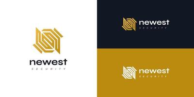 Abstract Initial Letter N Logo in Gold Gradient Style. For Business and Technology Company Logo vector