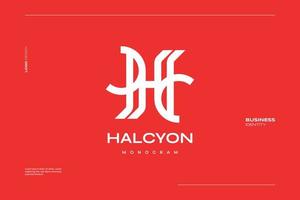 Abstract and Elegant Letter H Logo Design Isolated in Red Background vector