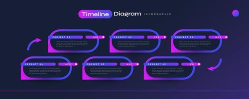 moderno y vistoso infografía diseño modelo con 6 6 opciones, pasos o procesos para negocio presentaciones cronograma diagrama presentación diseño vector