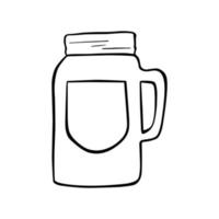 Basic Jar on white background. Simple line doodle. Vector illustration for decoration or any design.