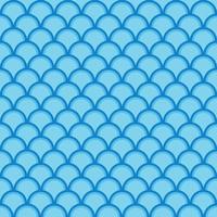 Wavy seamless pattern, symmetrical repeating background, blue geometric pattern vector