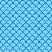 Wavy seamless pattern, symmetrical repeating background, blue geometric pattern vector