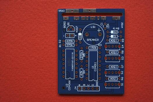 Blue microcontroller chip. A chip with a processor. A chip for assembling the device. photo