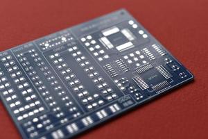 Blue microcontroller chip. A chip with a processor. A chip for assembling the device. photo