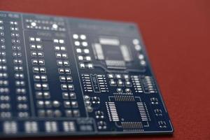 Blue microcontroller chip. A chip with a processor. A chip for assembling the device. photo