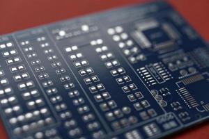 Blue microcontroller chip. A chip with a processor. A chip for assembling the device. photo