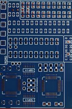 Blue microcontroller chip. A chip with a processor. A chip for assembling the device. photo