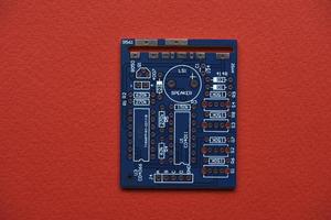 Blue microcontroller chip. A chip with a processor. A chip for assembling the device. photo