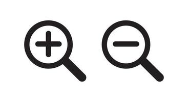 Zoom in-out magnifying glass icon vector in trendy style