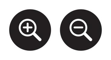 Zoom in out magnifying glass icon vector in flat style