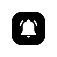 Bell, alarm notification icon vector isolated on square background