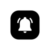 Bell, alarm notification icon vector isolated on square background