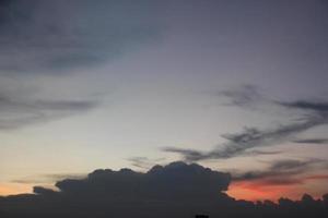 sunset dark blue cloud with white golden light sky background and city light midnight evening time photo