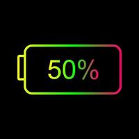 Unique Half Battery Vector Icon