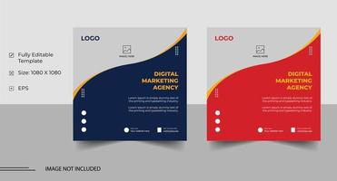 Digital marketing agency social media post template design vector