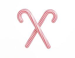 Candy Cane isolated on white background.Christmas and New Year background.Candy cane xmas.3D Rendering,illustration photo