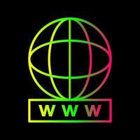 icono de vector de world wide web único