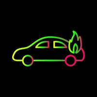 coche único en icono de vector de fuego