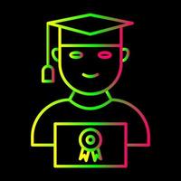 Unique Student Holding Degree Vector Icon