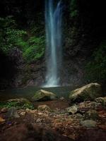 Waterfall in the middle of the forest photo