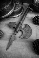 Old medieval ax photo